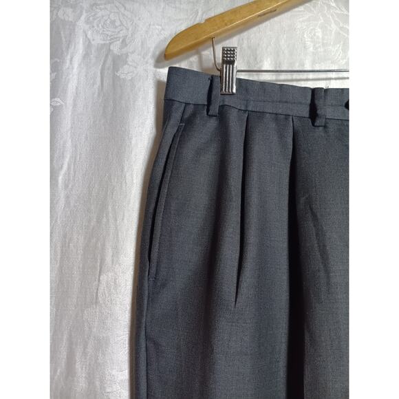 Ralph Lauren LRL Pants 36x29 Gray Wool Cashmere Pleated Cuffed Trousers - Picture 2 of 14